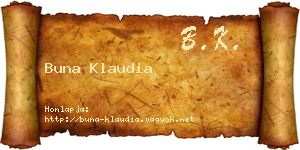 Buna Klaudia névjegykártya